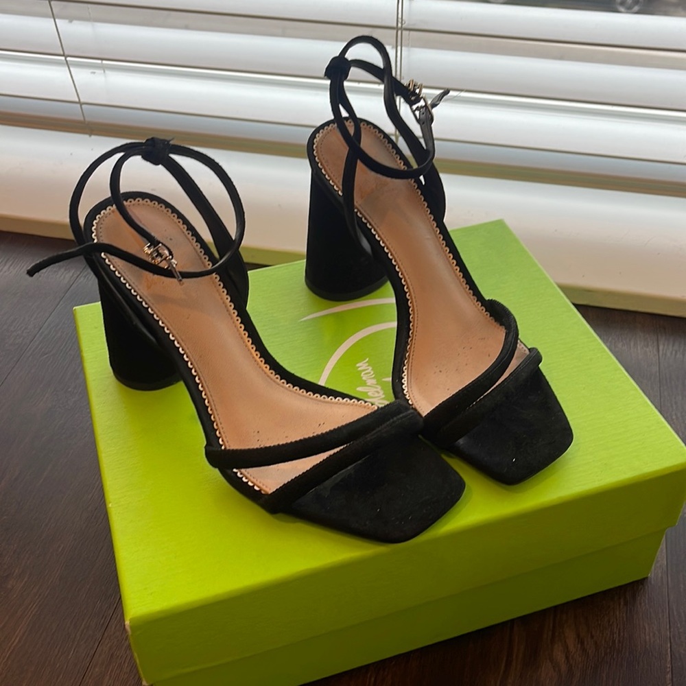 Sam Edelman Kia Black Suede Block Heel